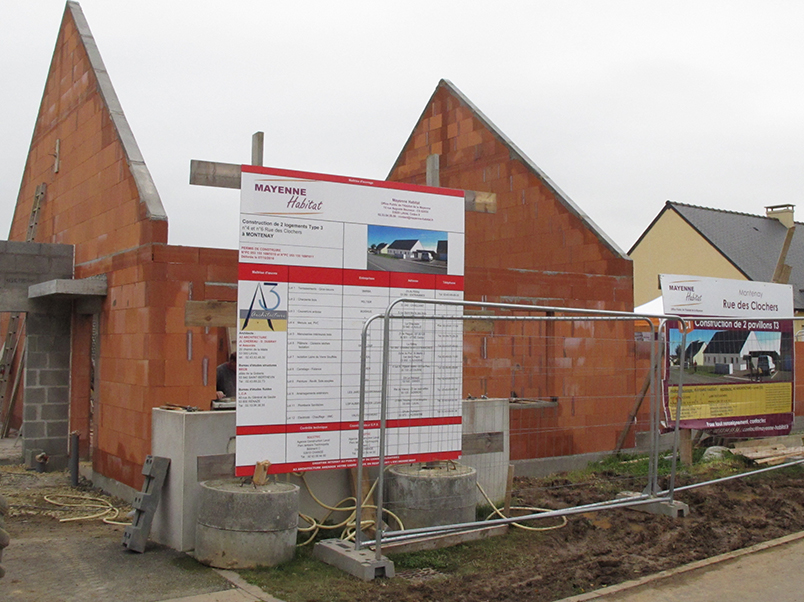 1ere pierre Mayenne Habitat construction Montenay novembre 2017 - vue architecte
