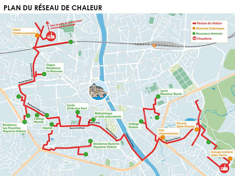 Plan du réseau de chaleur Laval 2017