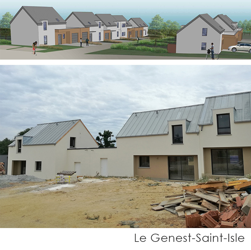 Construction pavillons Mayenne habitat au Genest Saint Isle 2017