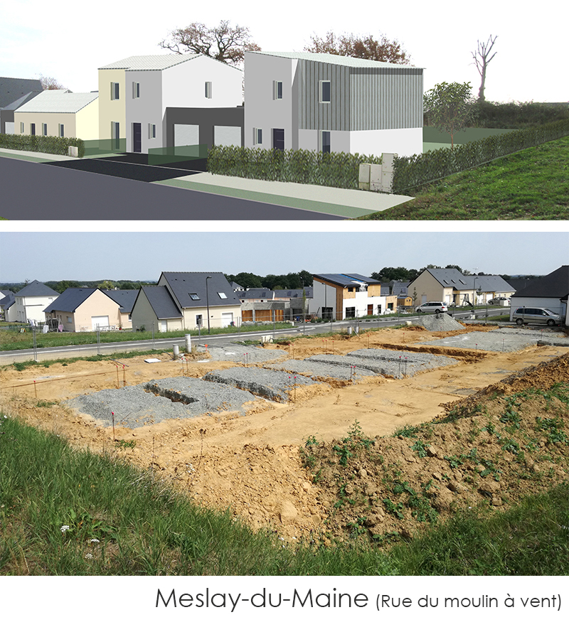 Construction pavillons Mayenne habitat à Meslay du Maine 2017