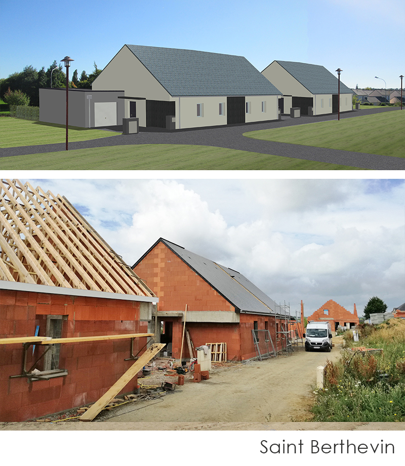 Construction pavillons Mayenne habitat à St Berthevin 2017