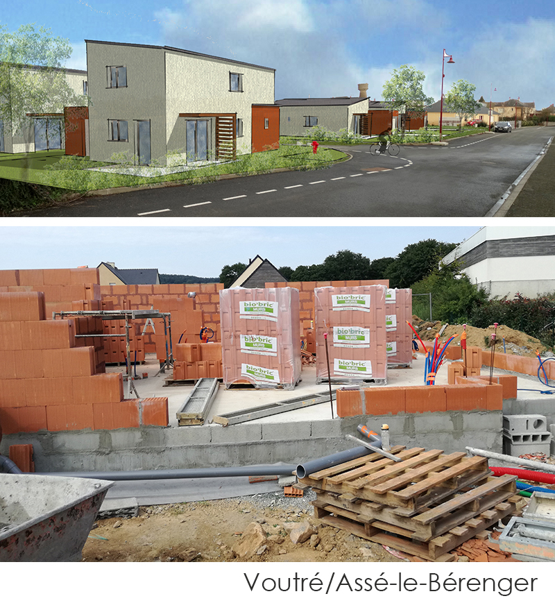 Construction pavillons Mayenne habitat à Voutré 2017