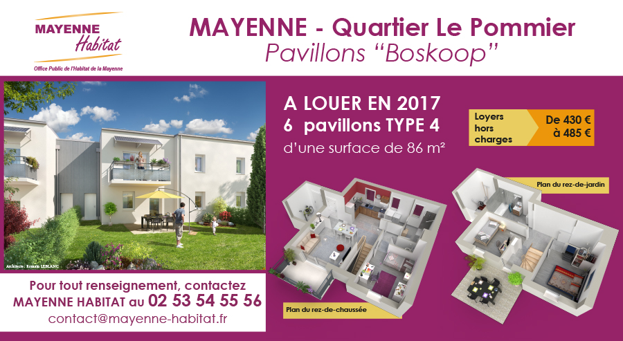 Information constructions pavillons Mayenne Habitat à Mayenne Le pommier
