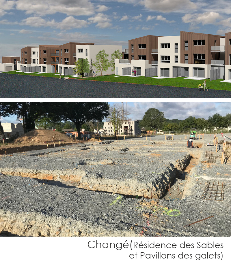 Chantier de construction Mayenne Habitat à Changé en juillet 2018