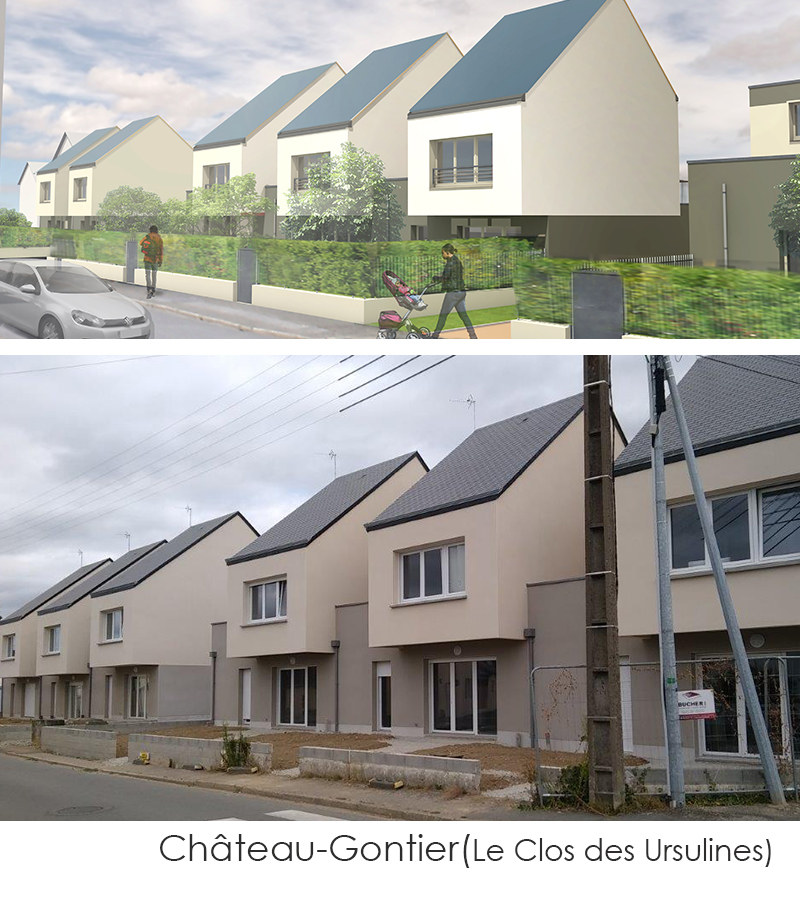 Chantier de construction Mayenne Habitat à Château-Gontier en juillet 2018