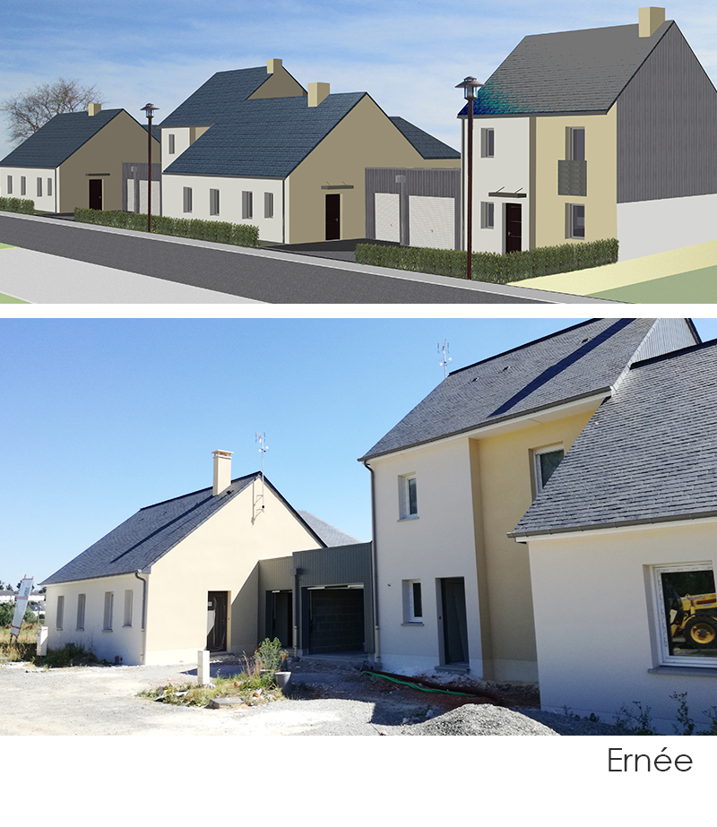 Chantier de construction Mayenne Habitat à Ernée juillet 2018