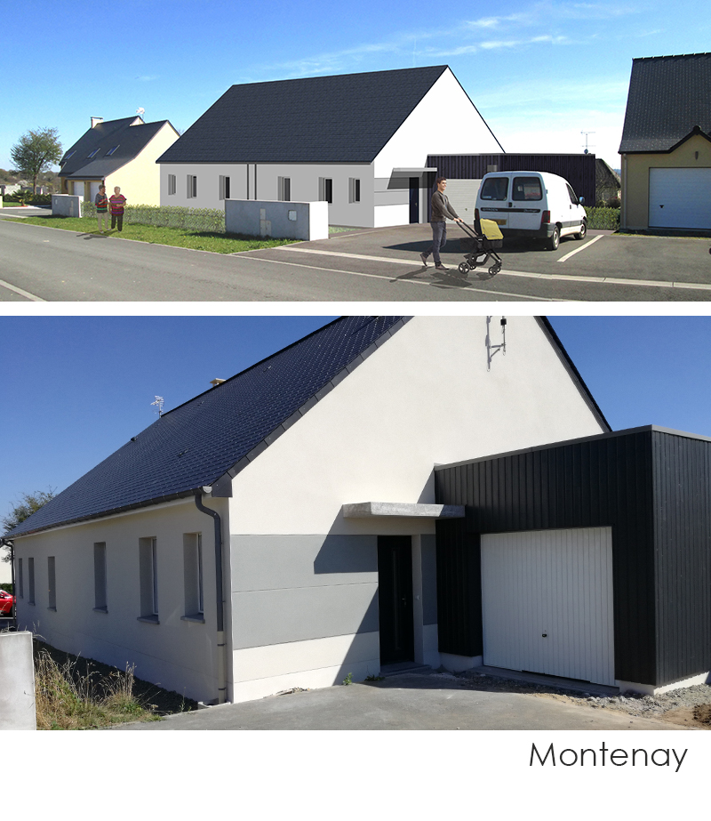 Chantier de construction Mayenne Habitat à Montenay juillet 2018